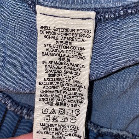 FREE PEOPLE | Ruched Chambray Button Front Blouse - Picture 7 of 7